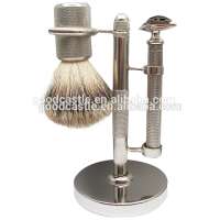 Men luxury metal shaving brush set and double traditional safety razor